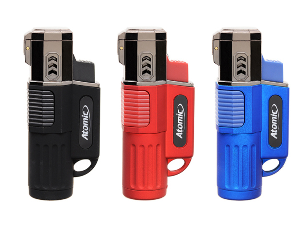 Sturmfeuerzeuge "Snapper"; nachfüllbar; 4er Jet; 4-fach sortiert, 13er Display