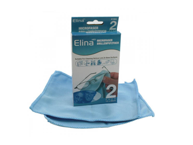 Brillenputztücher Microfaser 20x15cm, 2er Blister