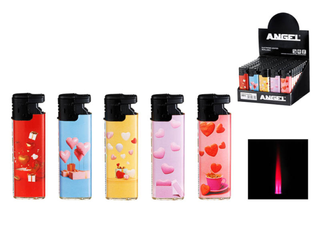 Sturmfeuerzeuge "Hearts", Turbo nachfüllbar, 50er Display