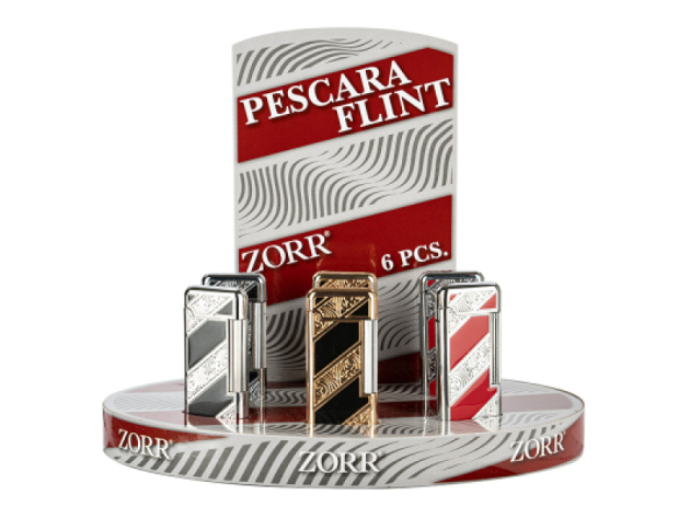 Metallfeuerzeuge Zorr "Pescara Flint" 6er Display