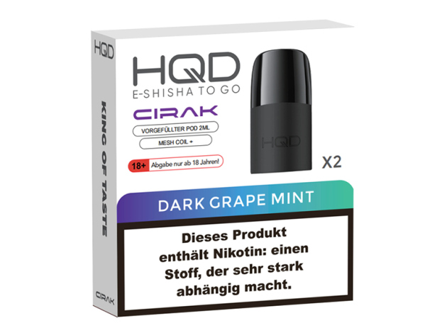 HQD Cirak Pod - Dark Grape Mint (Minze, Schwarze Traube) - 18mg - 600 Züge - 2er Set