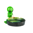 Aschenbecher "Alien"; grün; 12,5x11,5x8,5...