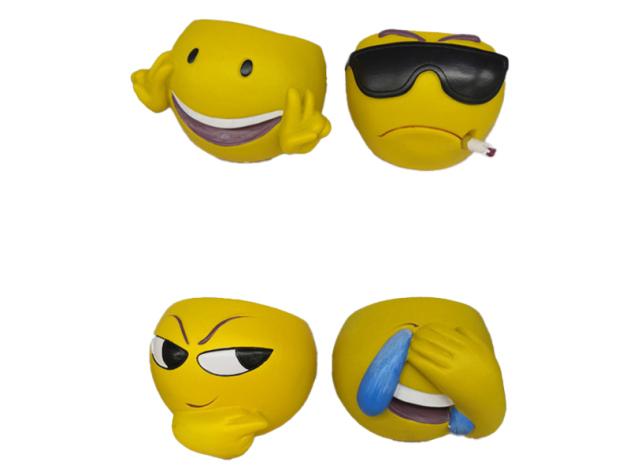 Aschenbecher "Emoji", 4-fach sortiert; 4er Set