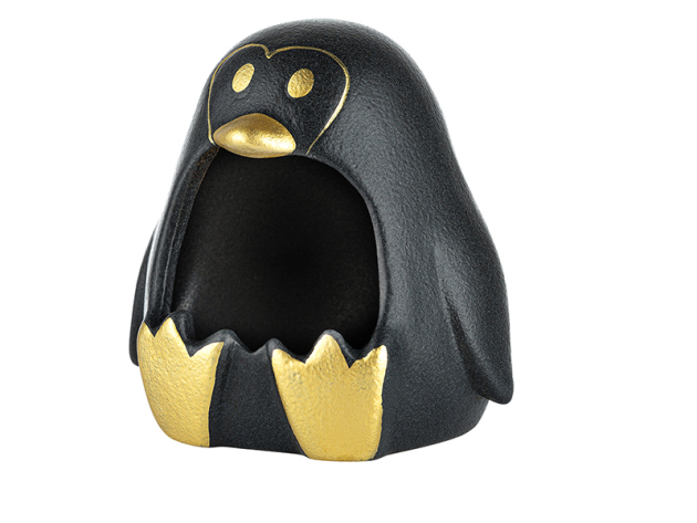 Aschenbecher "Pinguin"; 11,5 x 10 x 11,5cm