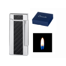 Sturmfeuerzeug Stein chrom/ schwarz; Jet, Carbon