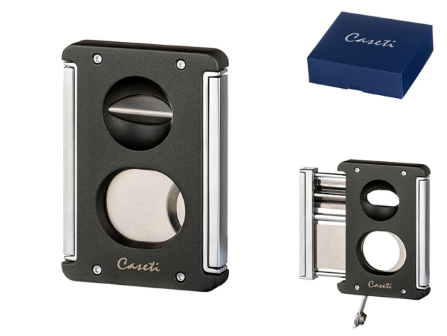 Zigarrenabschneider "Caseti" 3 in 1; grau matt/ Chrom