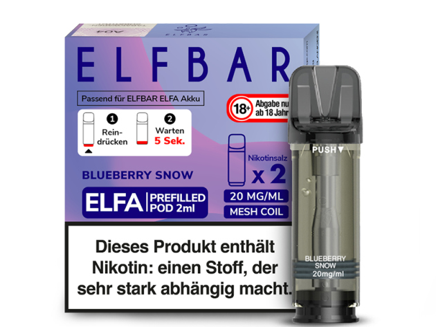 ELFBAR ELFA CP Prefilled Pod - Blueberry Snoow (ehemals Berry Snoow) - 20mg - 2er Set