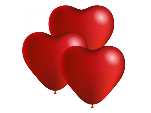 Luftballons 3er Herz Form 24cm Durchmesser