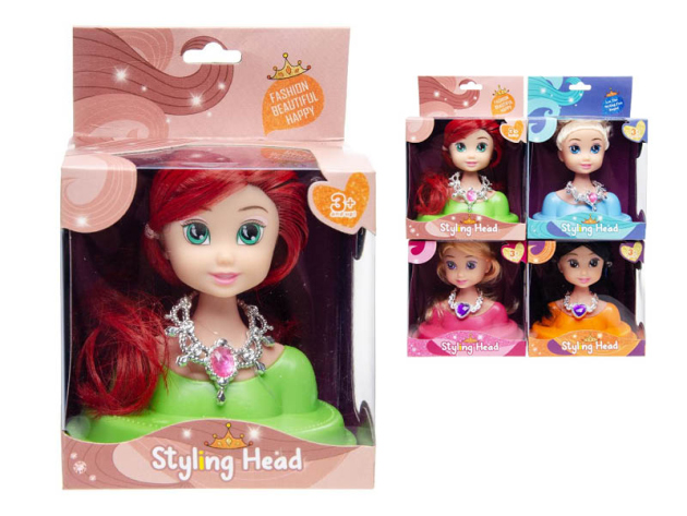 Puppe Kopfstyling, 4-fach sortiert, einzeln