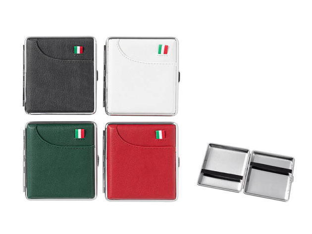 Zigarettenetui "Lederoptik" für 20 Zig., mit Gummiband, 4-fach sortiert, 4er Set