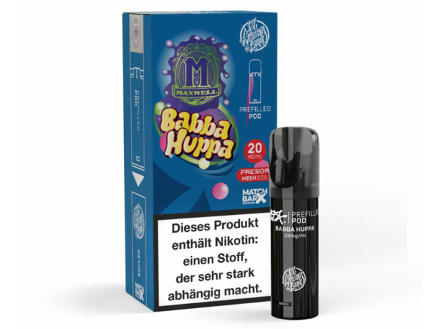 187 Strassenbande - Prefilled Pod - Babba Huppa  (Himbeere, Blaubeere) - Maxwell Edition -  20mg - ca. 600 Züge