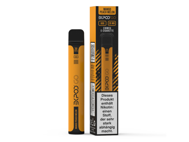 EXPOD GO E-Shisha - "Mango Peach Melon" (Mango, Pfirsich, Wassermelone) - 20mg - ca. 600 Züge