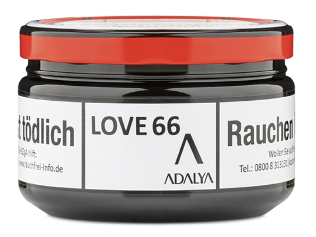 Adalya Pfeifentabak - Love 66 (Geheime Zutat, Honigmelone, Maracuja, Wassermelone) - Dry Base - 100g