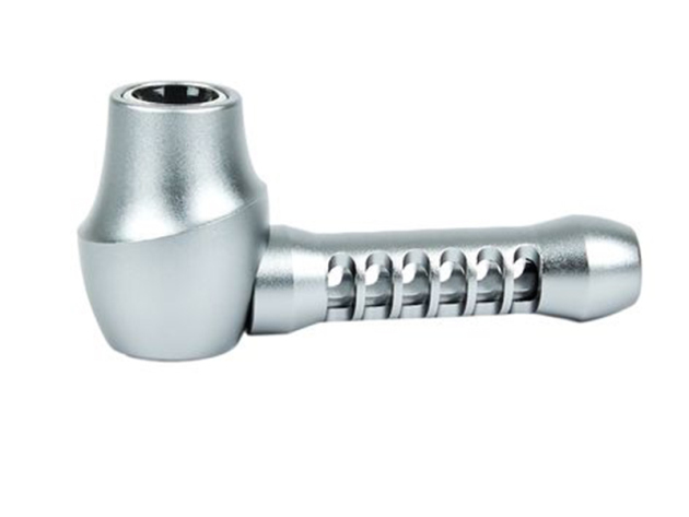 Metallpfeife "Alu Pipe", silber-grau; 11,5 cm