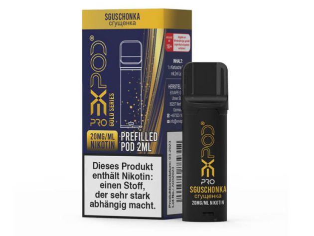 Expod Pro POD - Gold Series "Sguschonka" (Milchmädchen) - E-Shisha 20mg - 600 Züge - einzeln