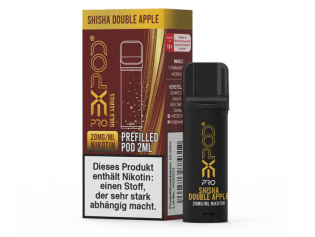 Expod Pro POD - Gold Series "Shisha Double Apple" (Shisha Doppel Apfel) - E-Shisha 20mg - 600 Züge - einzeln