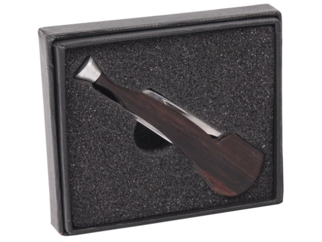 Pfeifenbesteck; Chrom-Holzdekor, einzeln