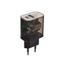 Tekmee Netzstecker 12W Type-C + USB,  Wand Charger; transparent-dunkel