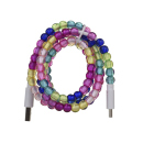 Tekmee Ladekabel USB-C auf Type-C, 2.0A; bunt, 1m; Perlenkabel