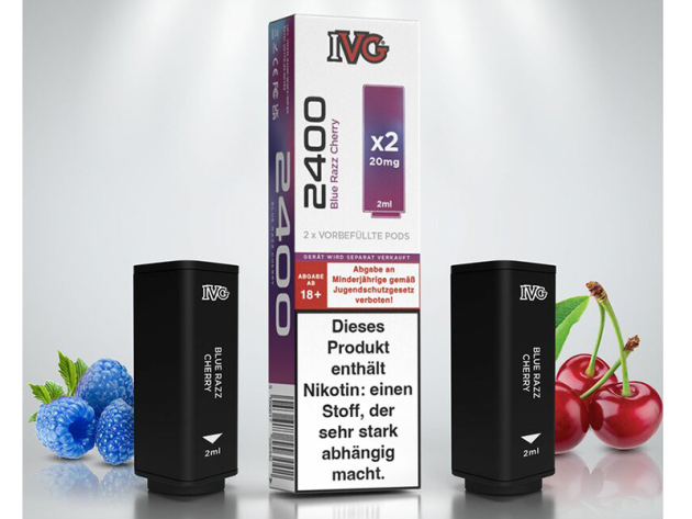IVG 2400 - Prefilled Pod - Blue Razz Cherry (Himbeere, Sauerkirsche) - 20mg - 2er Set
