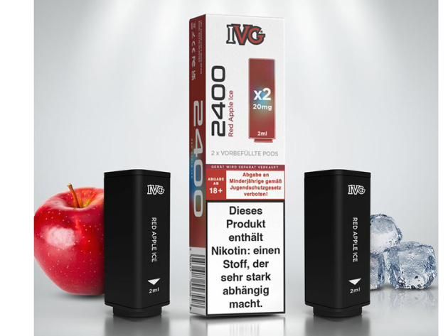 IVG 2400 - Prefilled Pod - Red Apple Ice (roter Apfel, Eis) - 20mg - 2er Set