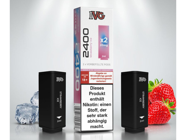 IVG 2400 - Prefilled Pod - Strawberry Ice (Erdbeere, Eis) - 20mg - 2er Set