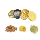 Grinder "Gehämmert" 4-tlg., 4-fach sortiert, Ø 5,2 cm, 12er Display