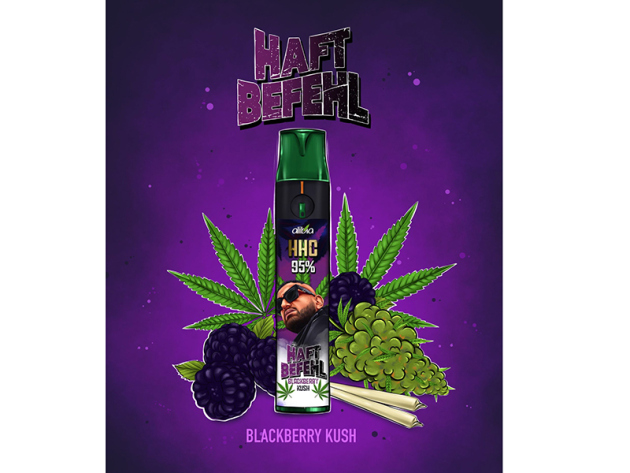 Haftbefehl 300 - Blackberry Kush (Brombeere Blüten) - Einweg E-Shisha - HHC 95 %