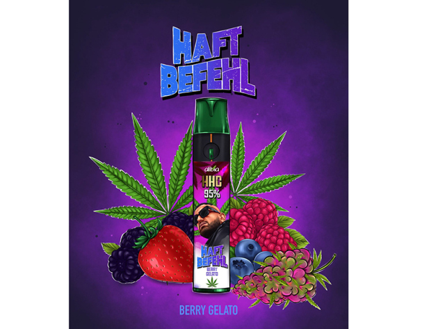 Haftbefehl 300 - Berry Gelato (Beerenmix, Eiscreme) - Einweg E-Shisha - HHC 95 %