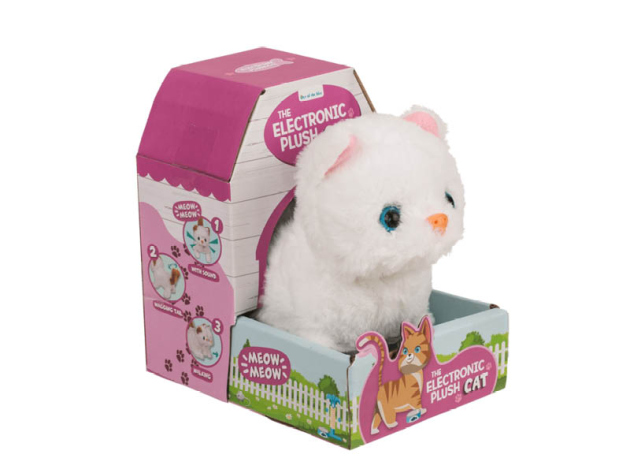 Elektronische Plüsch-Katze, 18 x 14 x 16 cm, einzeln