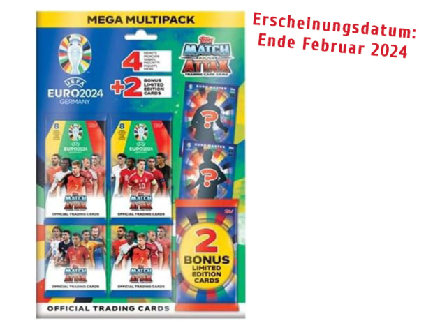 Topps UEFA Euro 2024 - Match Attax - Mega Multi Pack Trading Cards; einzeln