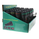 Taschenlampe "Strong" mit Bändchen mit Zoom-Funktion; schwarz; 4-fach sortiert; 24er Display