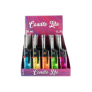 Stabfeuerzeuge "Lux Candle Lite transparent" Flaschenöffner, 13,5 cm, 5-fach sortiert, 50er Display