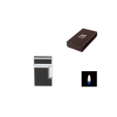 Metallfeuerzeug schwarz/chrom; Stein