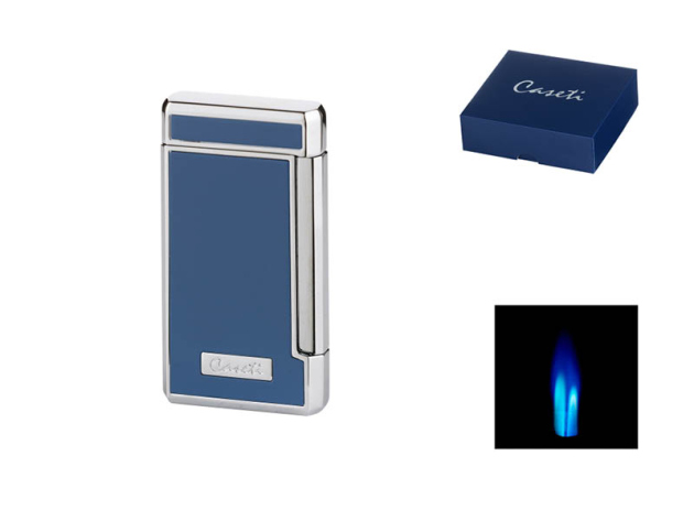 Zigarrenfeuerzeug "Caseti" Cigar, graublau, 2er Jet-Flame