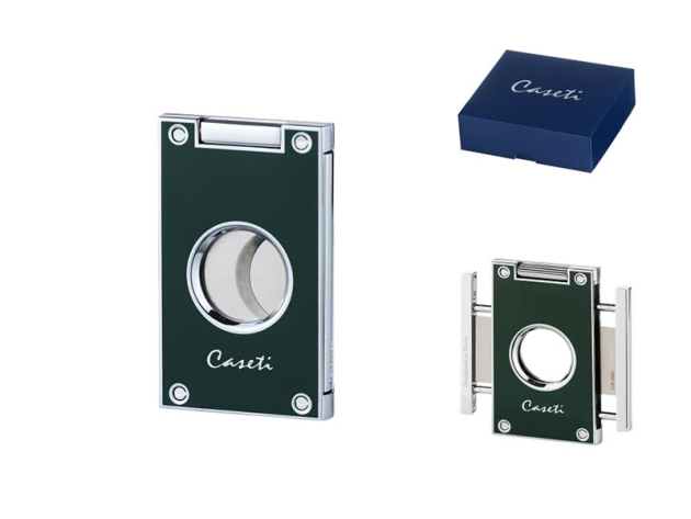 Zigarrenabschneider "Caseti" grün, 2 Klingen, Ringmaß 56