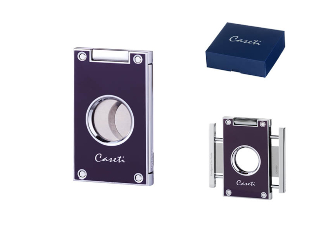 Zigarrenabschneider "Caseti" lila, 2 Klingen, Ringmaß 56