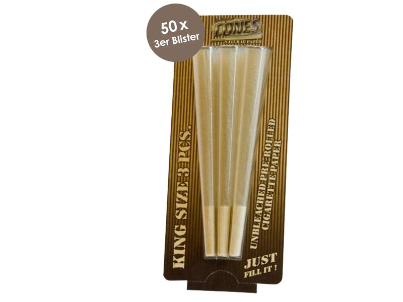 Großhandel Cones Joint Papier KING SIZE Natural 50x3er Blister