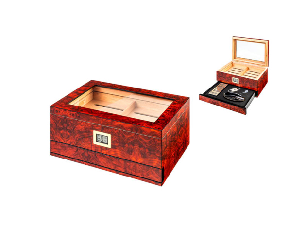 Humidor "Angelo" Koffer für Zigarren, inkl. Cutter u. Aschenbecher
