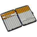 Zigarettenetui "Little Blue" für 16 Zig., mit Spange, 12er Display