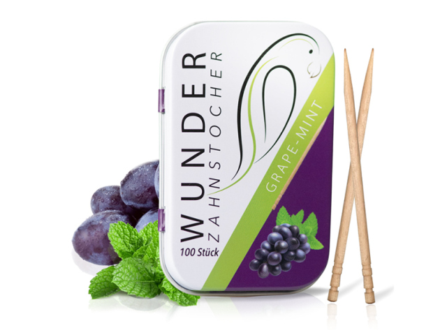 Wunder Zahnstocher - GRAPE-MINT (Traube, Minze)