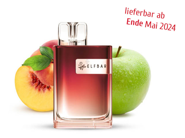 ELFBAR Crystal CR 600 - "Apple Peach" (Pfirsich, Apfel) - E-Shisha - 20 mg - ca. 600 Züge
