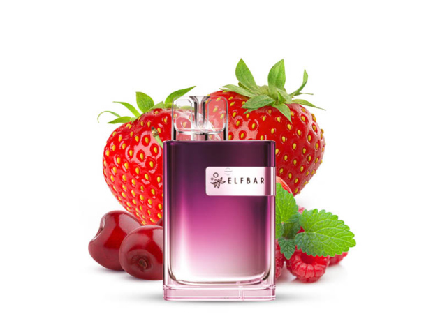 ELFBAR Crystal CR 600 - "Strawberry Raspberry Cherry" (Erdbeere, Himbeere, Kirsche) - E-Shisha - 20 mg - ca. 600 Züge