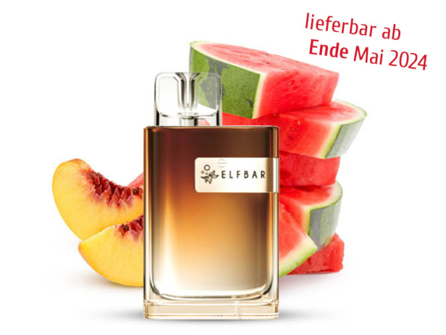 ELFBAR Crystal CR 600 - "Watermelon Peach" (Wassermelone, Pfirsich) - E-Shisha - 20 mg - ca. 600 Züge