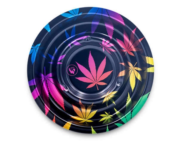 Aschenbecher "Coffeeshop Ashtray - Leaves Gradient"; Ø 13,6cm; 4er Pack - beidseitig bedruckt