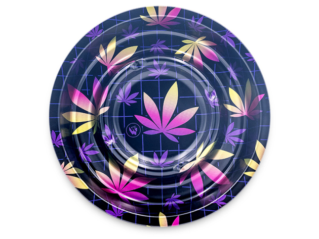 Aschenbecher "Coffeeshop Ashtray - Leaves 37"; Ø 16cm; 4er Pack - beidseitig bedruckt