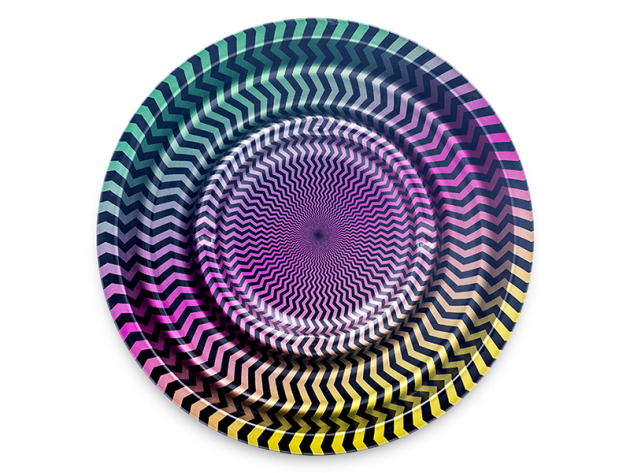 Aschenbecher "Coffeeshop Ashtray - Trippy2"; Ø 16cm; 4er Pack - beidseitig bedruckt