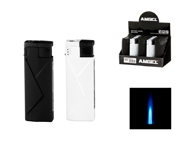 Sturmfeuerzeuge "Angel", schwarz/weiß, Jet-Flame, 25er Display