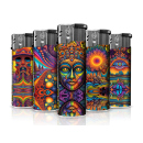 Elektrofeuerzeuge "PSYCHEDELIC", 5-fach sortiert; 50er Display