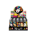 Elektrofeuerzeuge "POP ART WOMAN", 5-fach sortiert; 50er Display